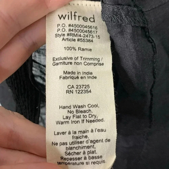 Aritzia Wilfred Corot blouse black xs - Picture 9 of 10